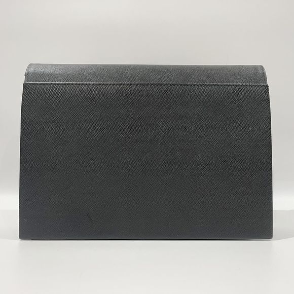 Saint Laurent Plate  Tan Yves Logo Handbag Pocket Side - Picture 1 of 16